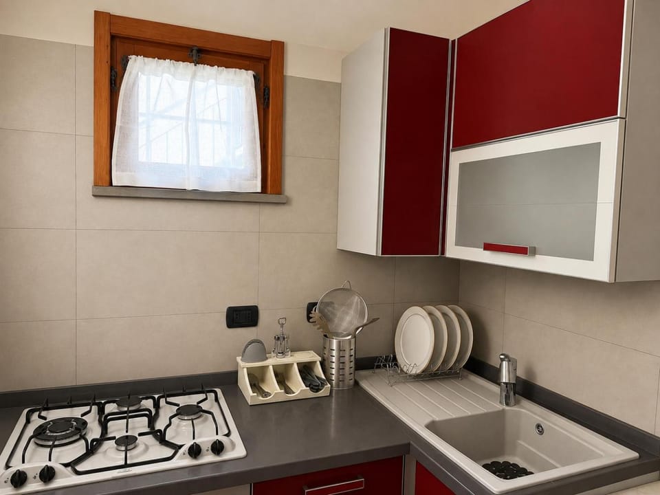 Kitchen or kitchenette, minibar, stove