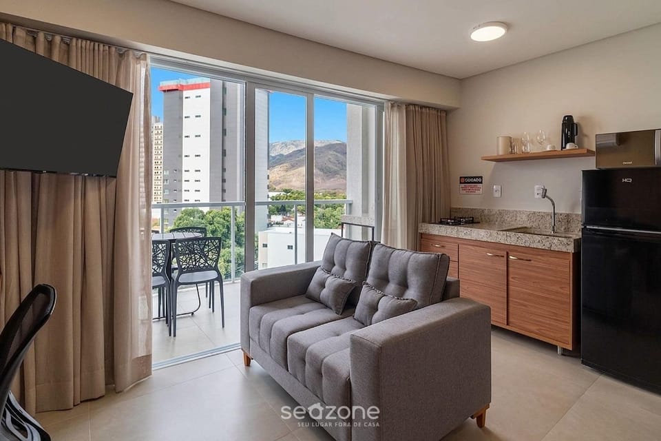 TV and multimedia, Balcony/Terrace, Kitchen or kitchenette, Living room, City view, Mountain view