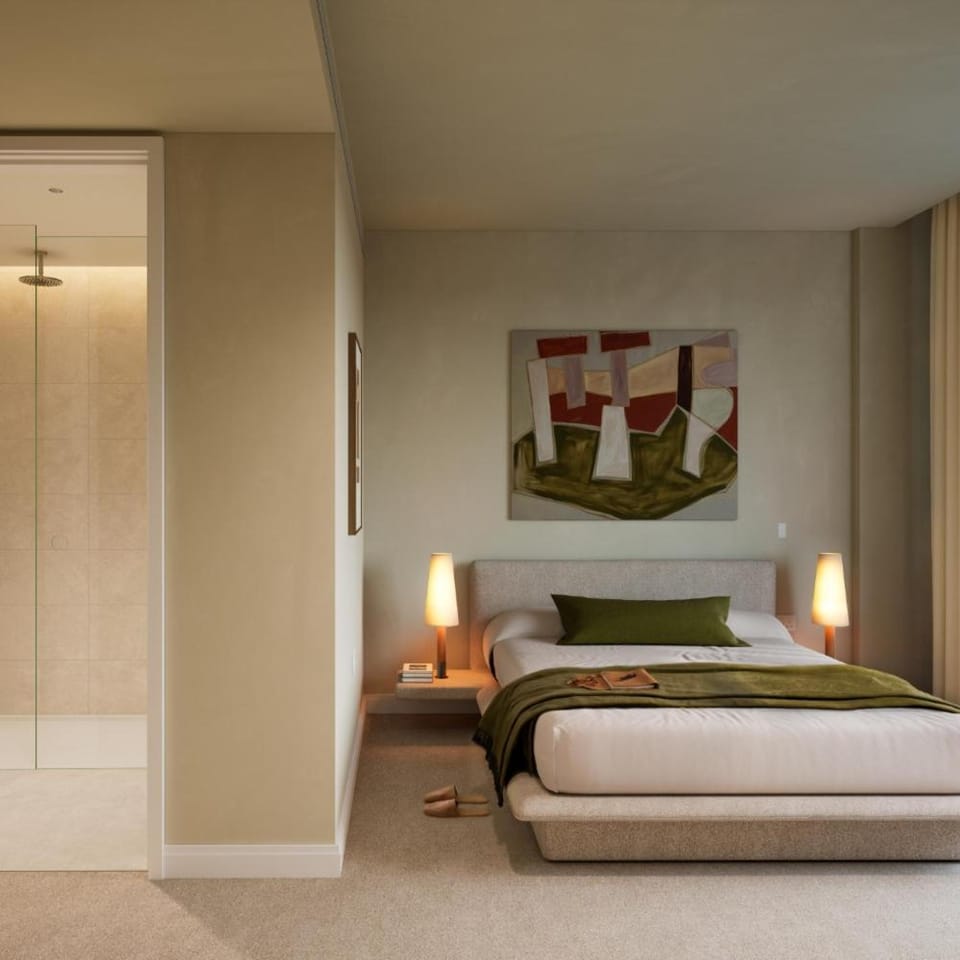 Bed, Photo of the whole room, Bedroom, towels, wardrobe