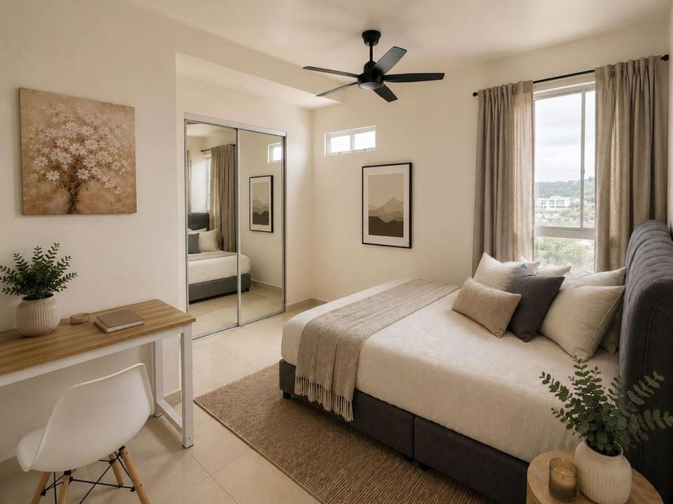 Photo of the whole room, Bedroom