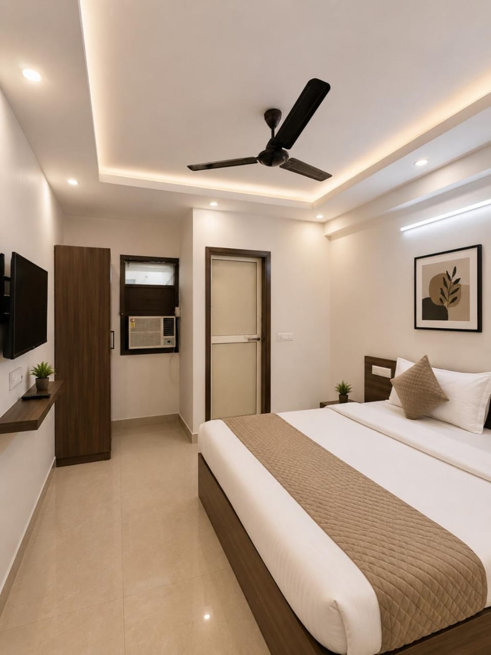 Bed, TV and multimedia, Kitchen or kitchenette, Photo of the whole room, Bedroom, fireplace, minibar, air conditioner