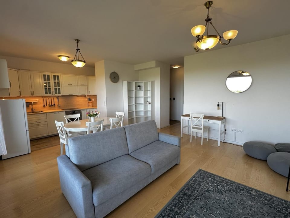 Kitchen or kitchenette, Living room, Seating area