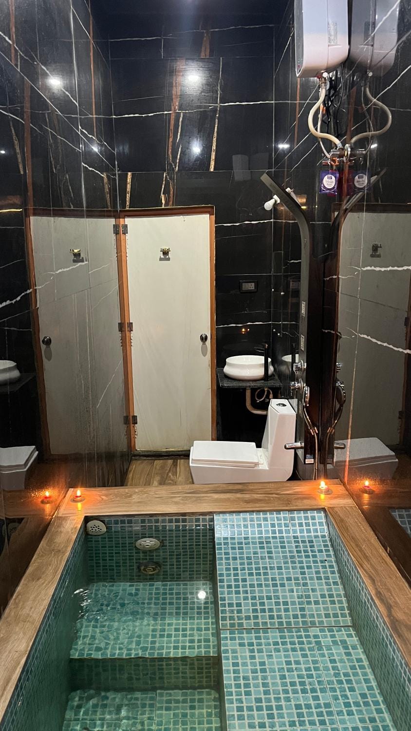 Shower, Bathroom, Pool view, Swimming pool