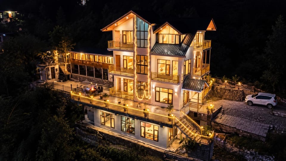 Property building, Night, Parking