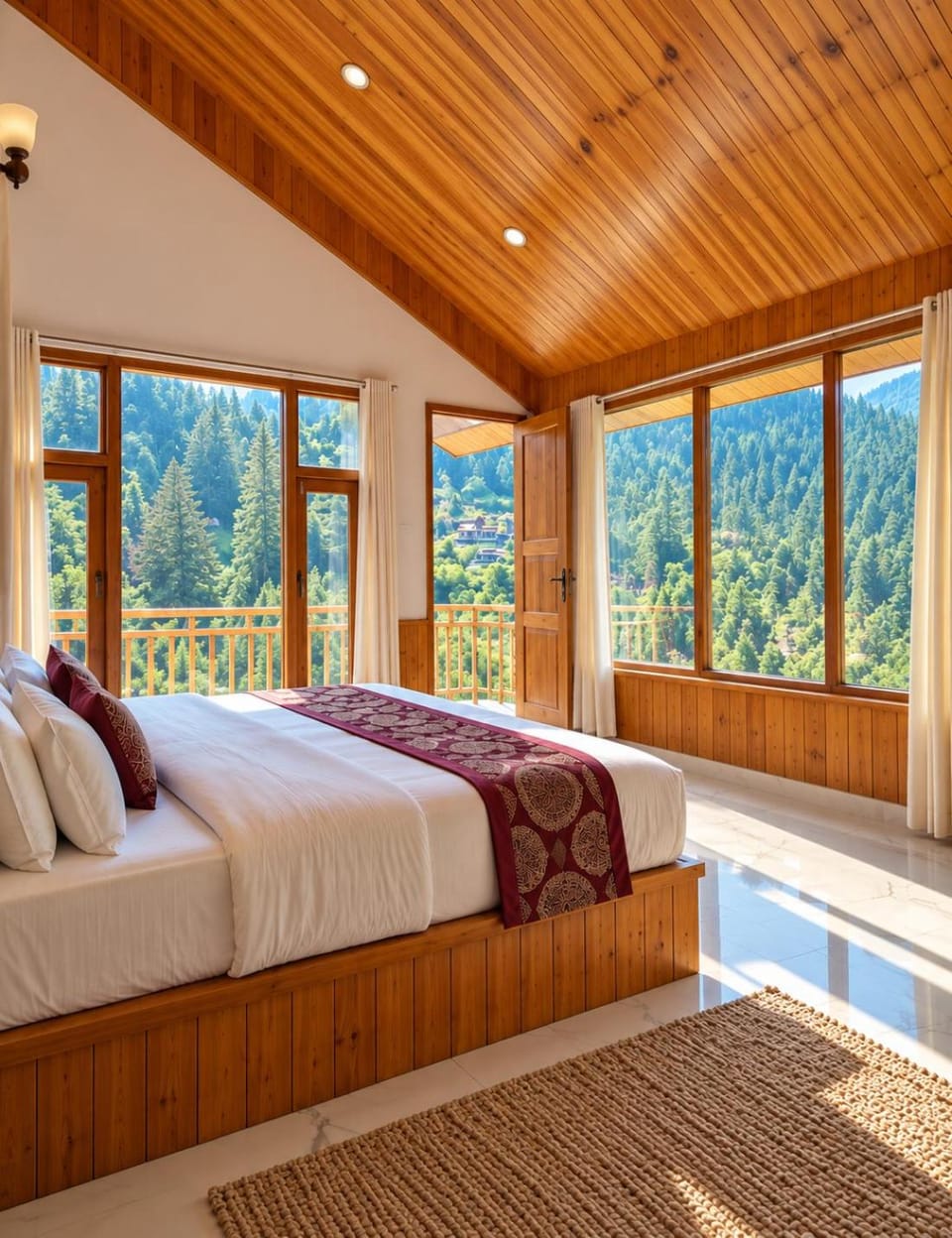 Bed, Photo of the whole room, Bedroom, Mountain view