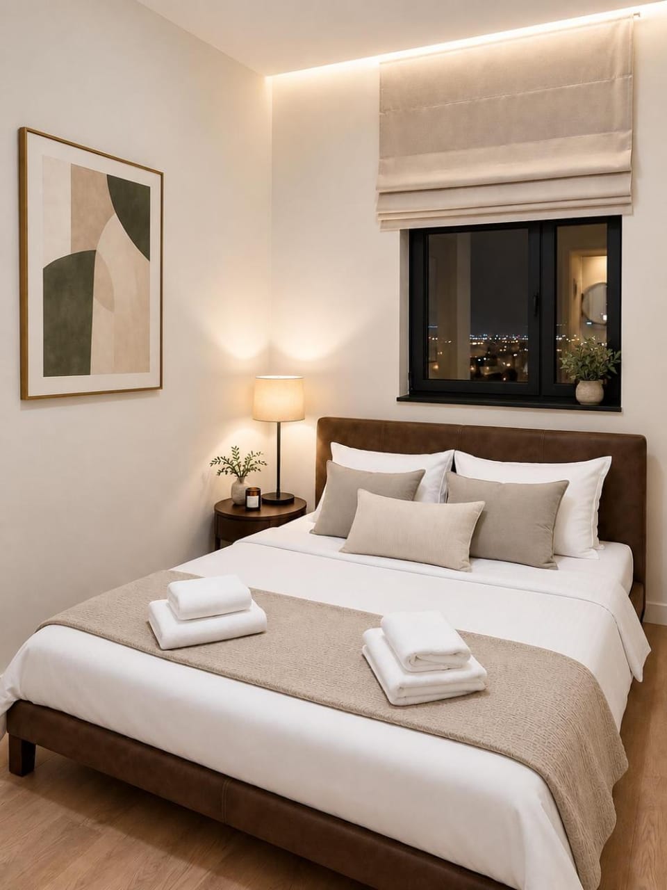 Bed, Photo of the whole room, Bedroom, towels