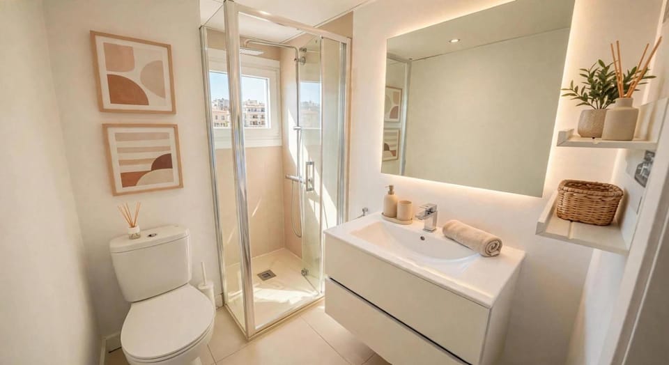 Shower, Bathroom, towels