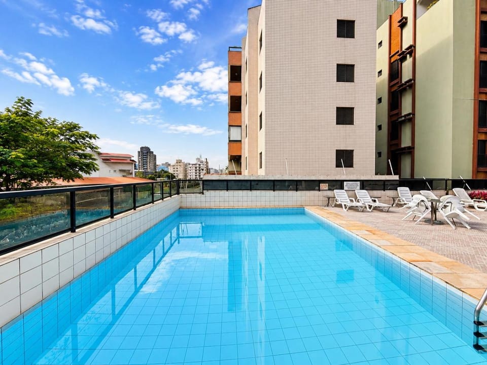 Swimming pool, sunbed