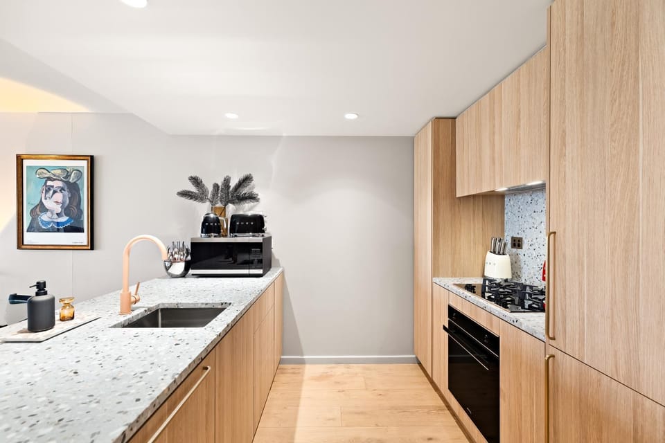 Kitchen or kitchenette, toaster