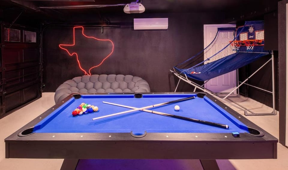 Game Room & Pool Retreat with Huge Backyard House in Farmers Branch