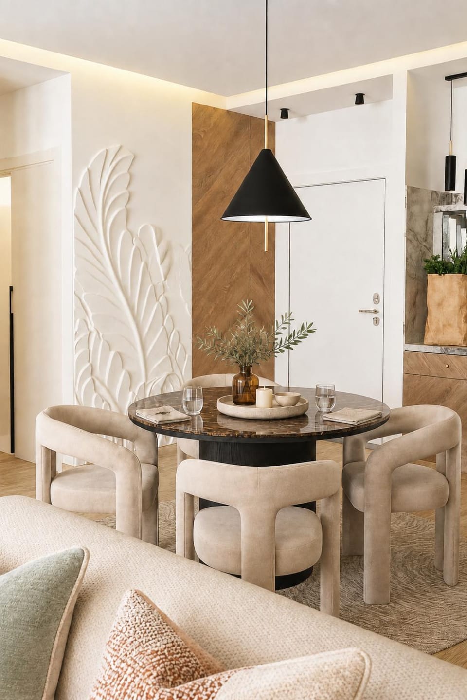 Living room, Seating area, Dining area