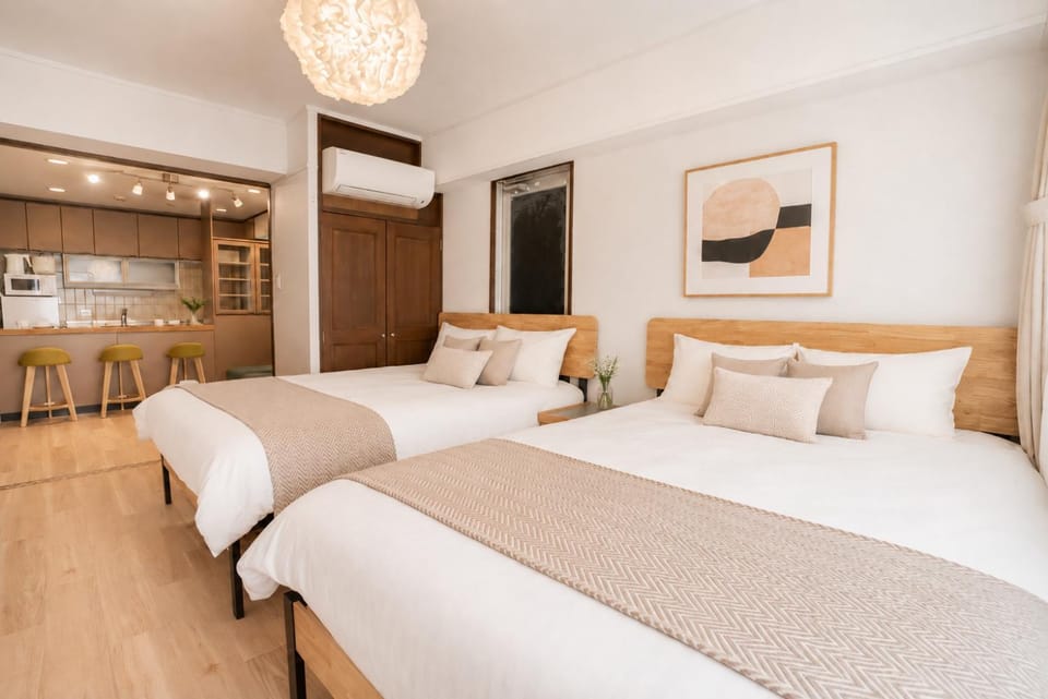 Bed, Photo of the whole room, Bedroom, air conditioner
