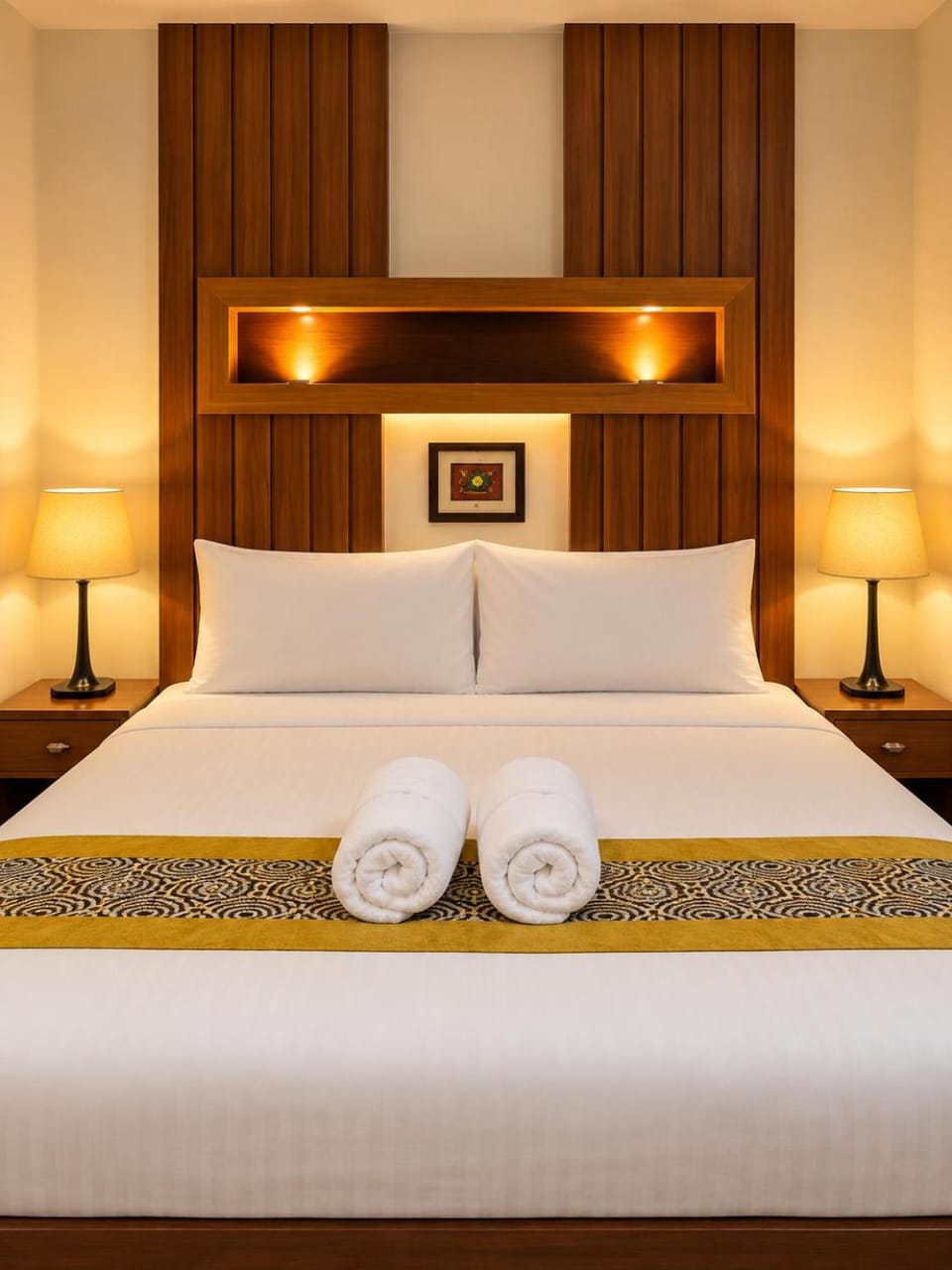 Bed, Photo of the whole room, Bedroom, towels
