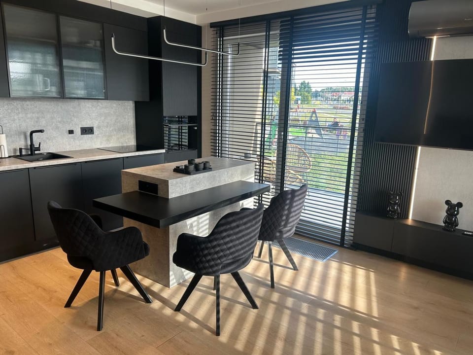 Kitchen or kitchenette, Seating area, Dining area, stove