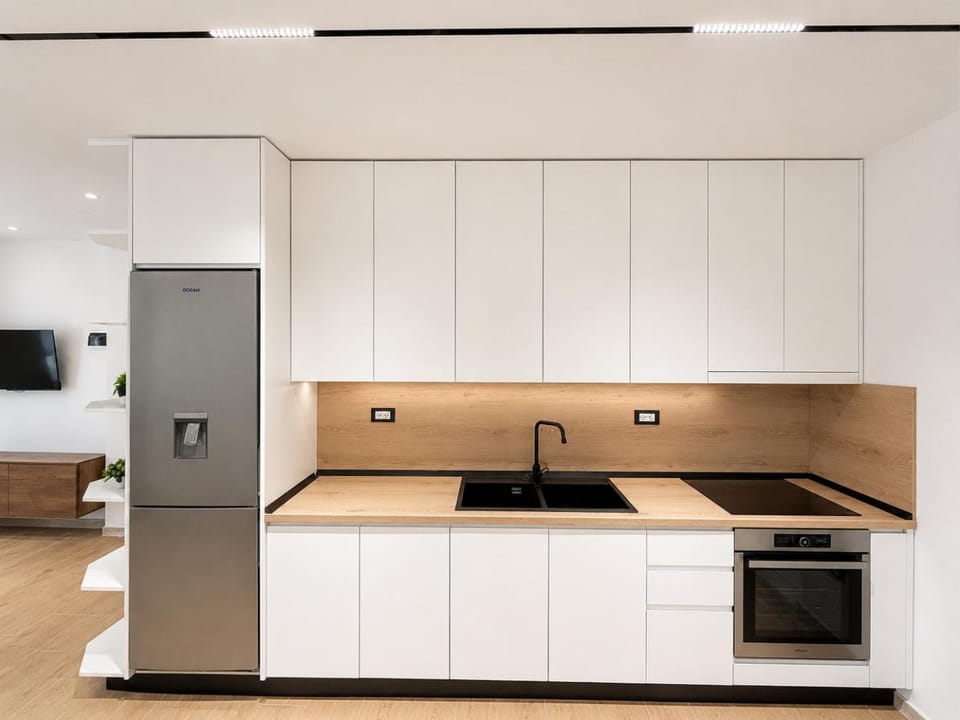 Kitchen or kitchenette, oven, stove