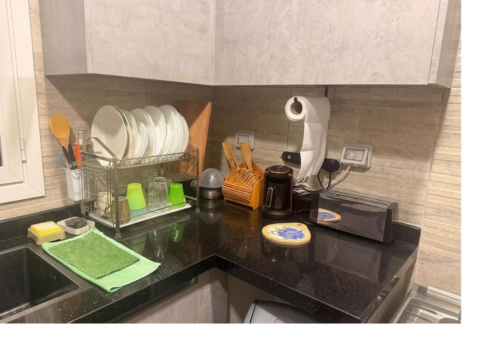 Kitchen or kitchenette, toaster