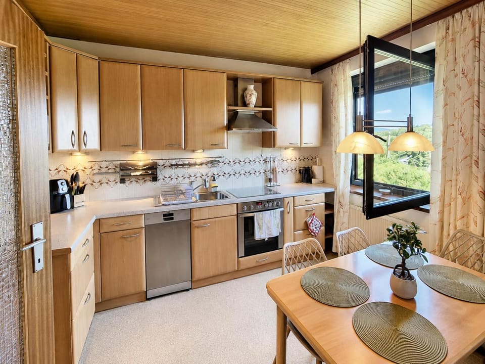 Kitchen or kitchenette, Dining area, oven, stove