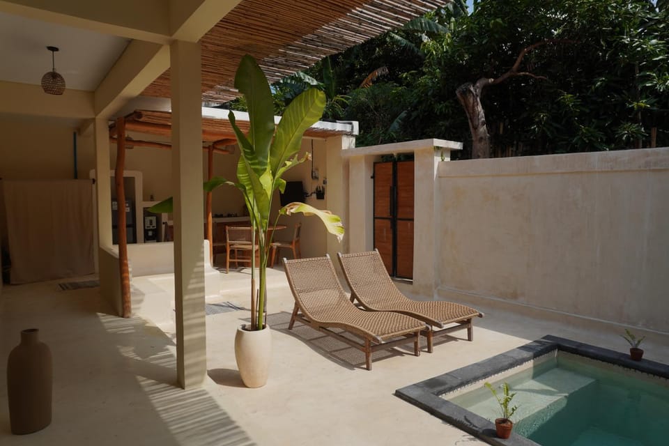 Day, Natural landscape, Garden, Living room, Seating area, Garden view, Pool view, Swimming pool, sunbed
