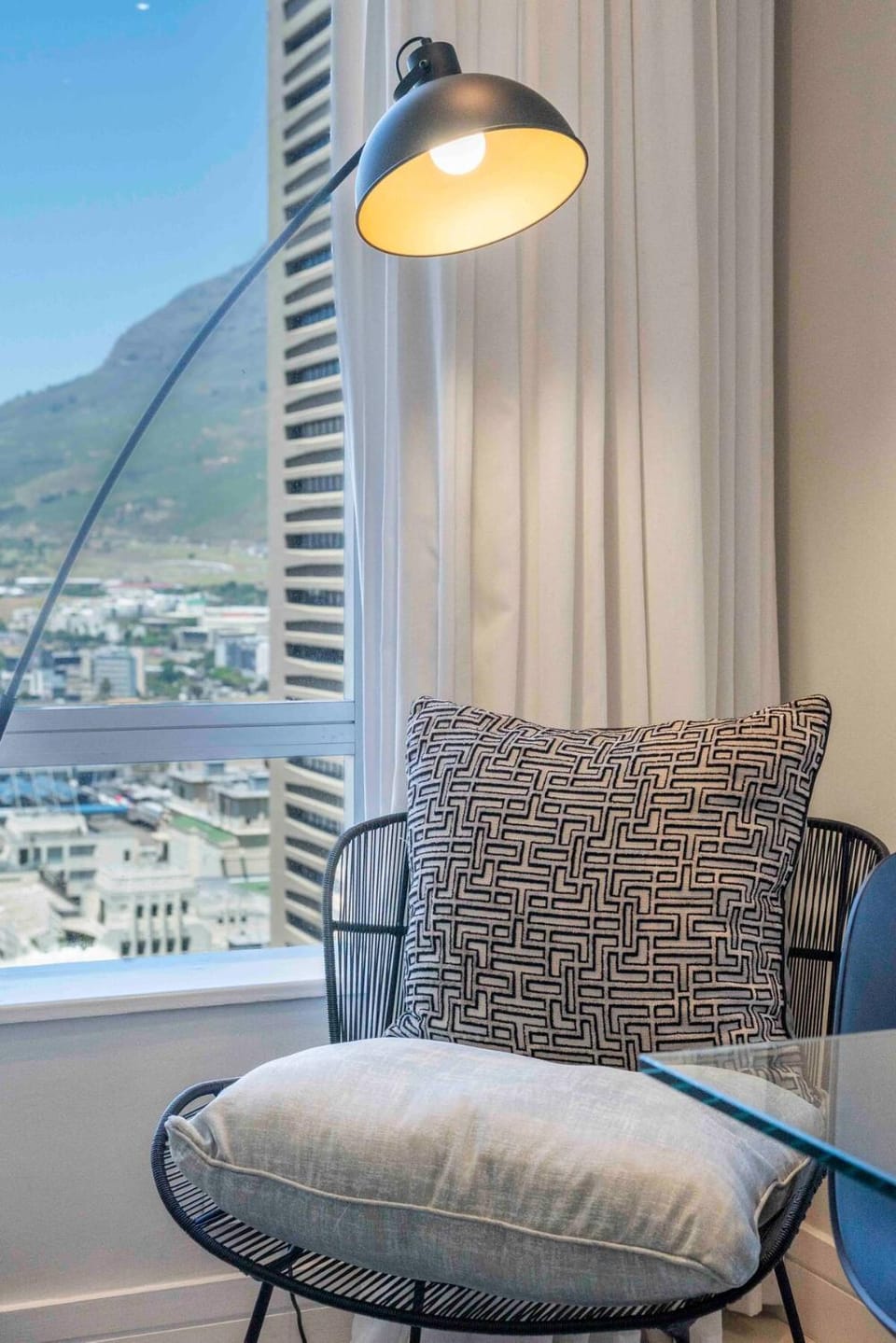 Living room, Seating area, Mountain view