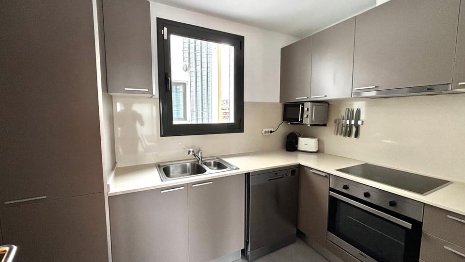 Kitchen or kitchenette, dishwasher