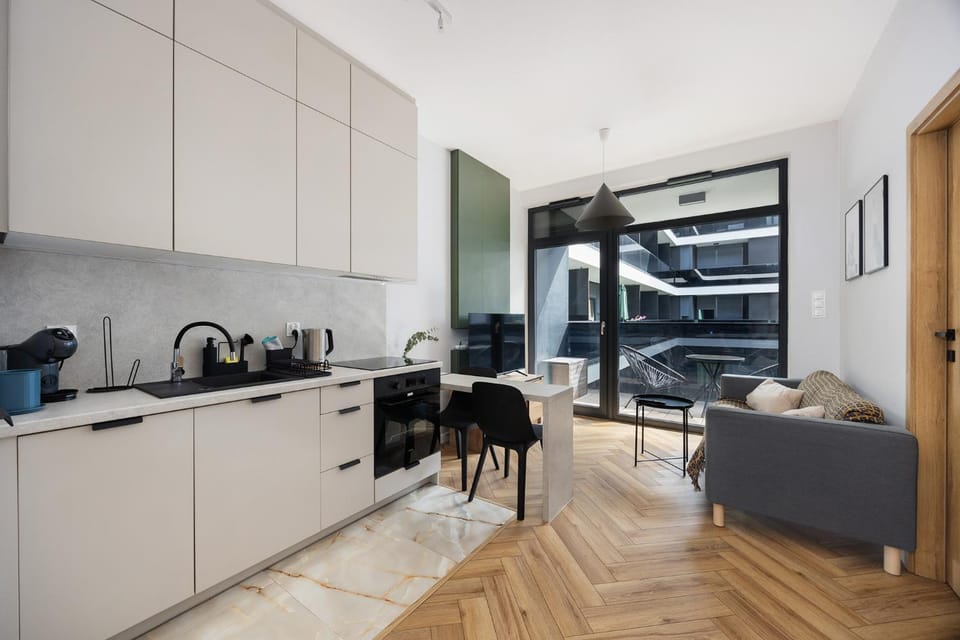 Coffee/tea facilities, Balcony/Terrace, Kitchen or kitchenette, Living room, oven, stove, kitchen