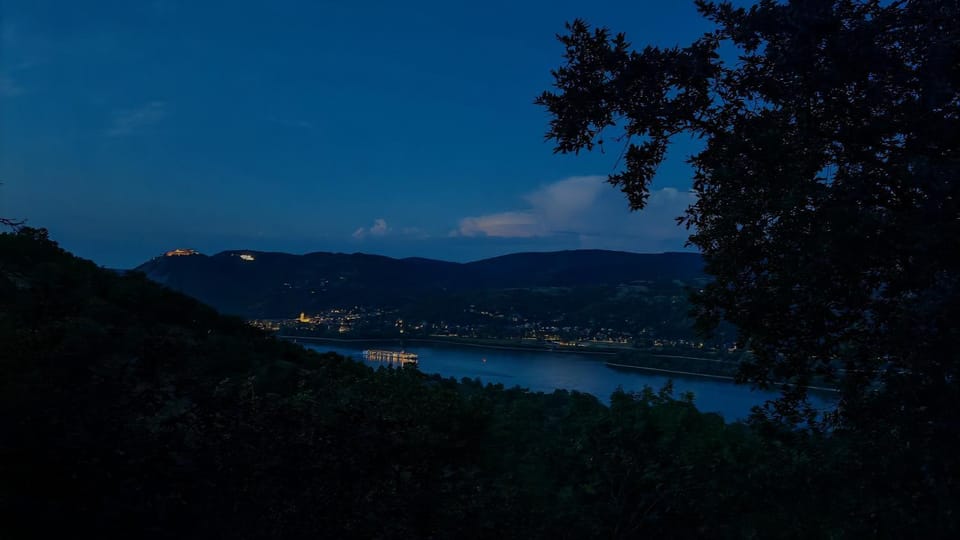 Night, Natural landscape, View (from property/room), Landmark view, Mountain view, River view