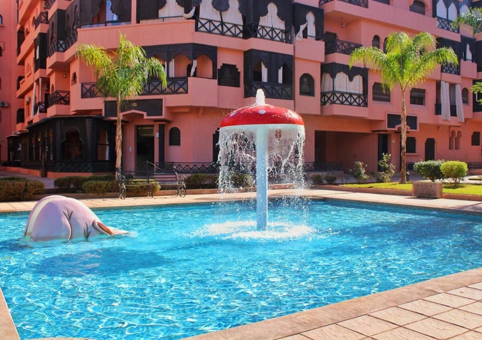 Typical Moroccan 2BR, Pools, Gym, Security 24 H Apartment in Marrakesh