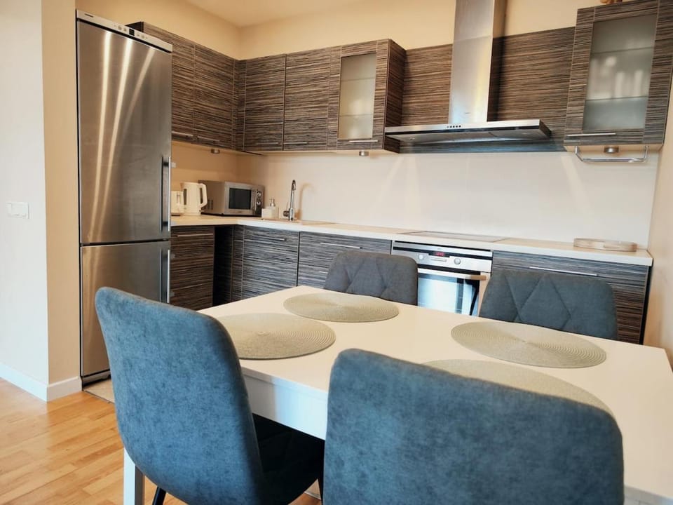 Kitchen or kitchenette, Living room, Dining area, oven, stove, toaster