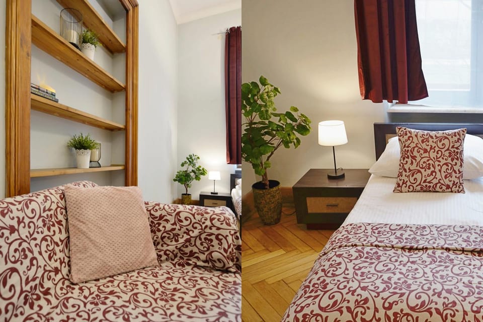 Bed, Seating area, Bedroom