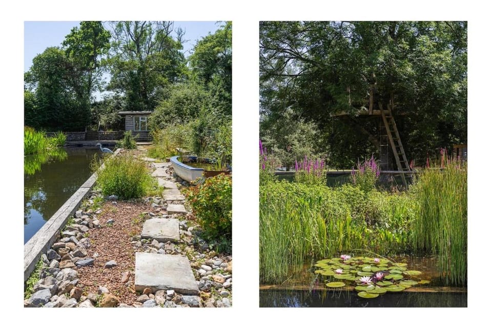 Farmhouse Retreat Swim Pond, Hot Tub and Sauna House in Taunton Deane