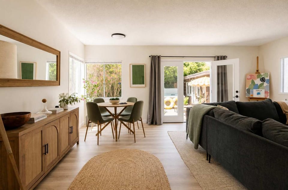 Silver Lake home hot tub & sign view House in Echo Park