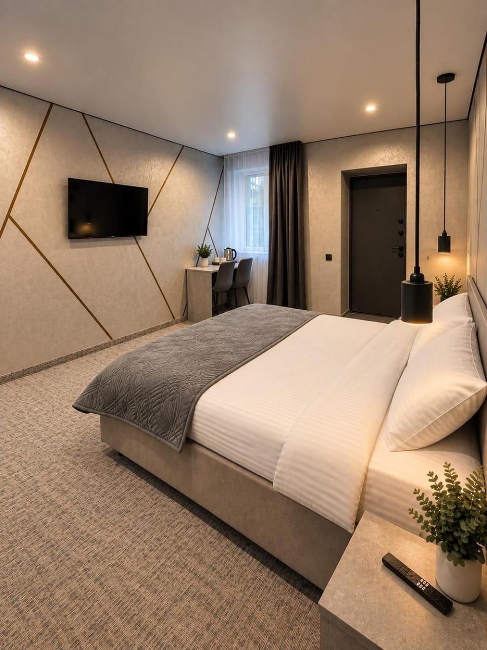 Bed, TV and multimedia, Seating area