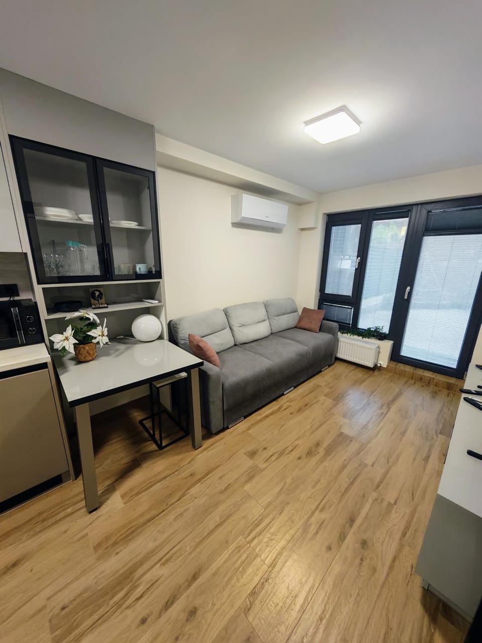 Living room, Seating area, Dining area, air conditioner