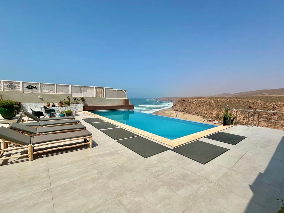 Patio, Day, Natural landscape, Pool view, Swimming pool, sunbed