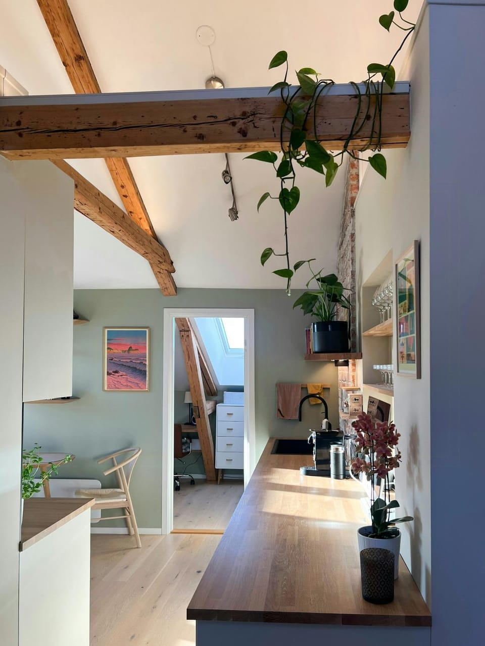 Loft flat with exposed beams and 4 m ceilings Apartment in Oslo