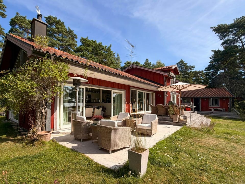 Waterfront plot near Trosa with jetty and sauna House in Stockholm County