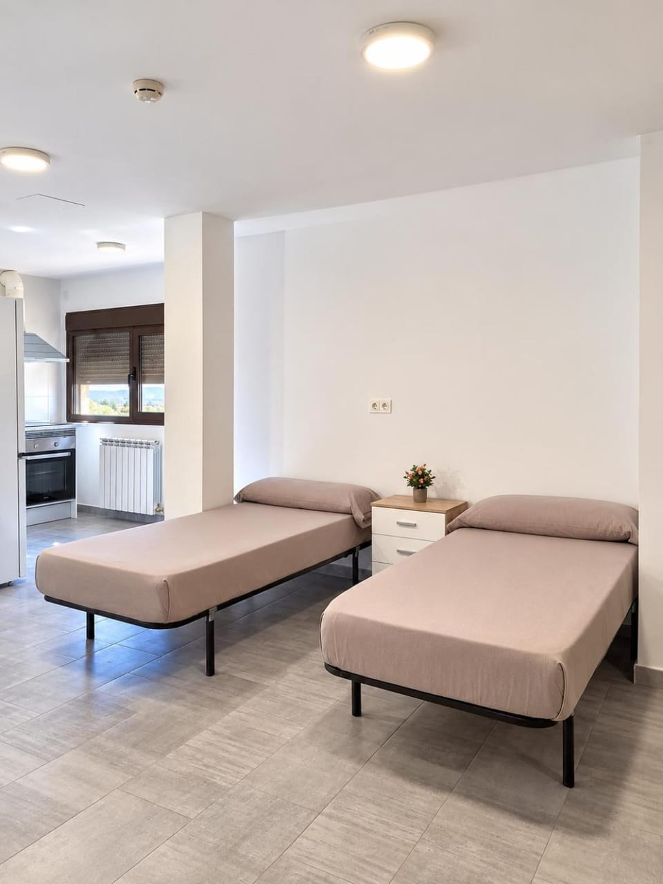 Bed, Kitchen or kitchenette, Living room, Photo of the whole room, Bedroom