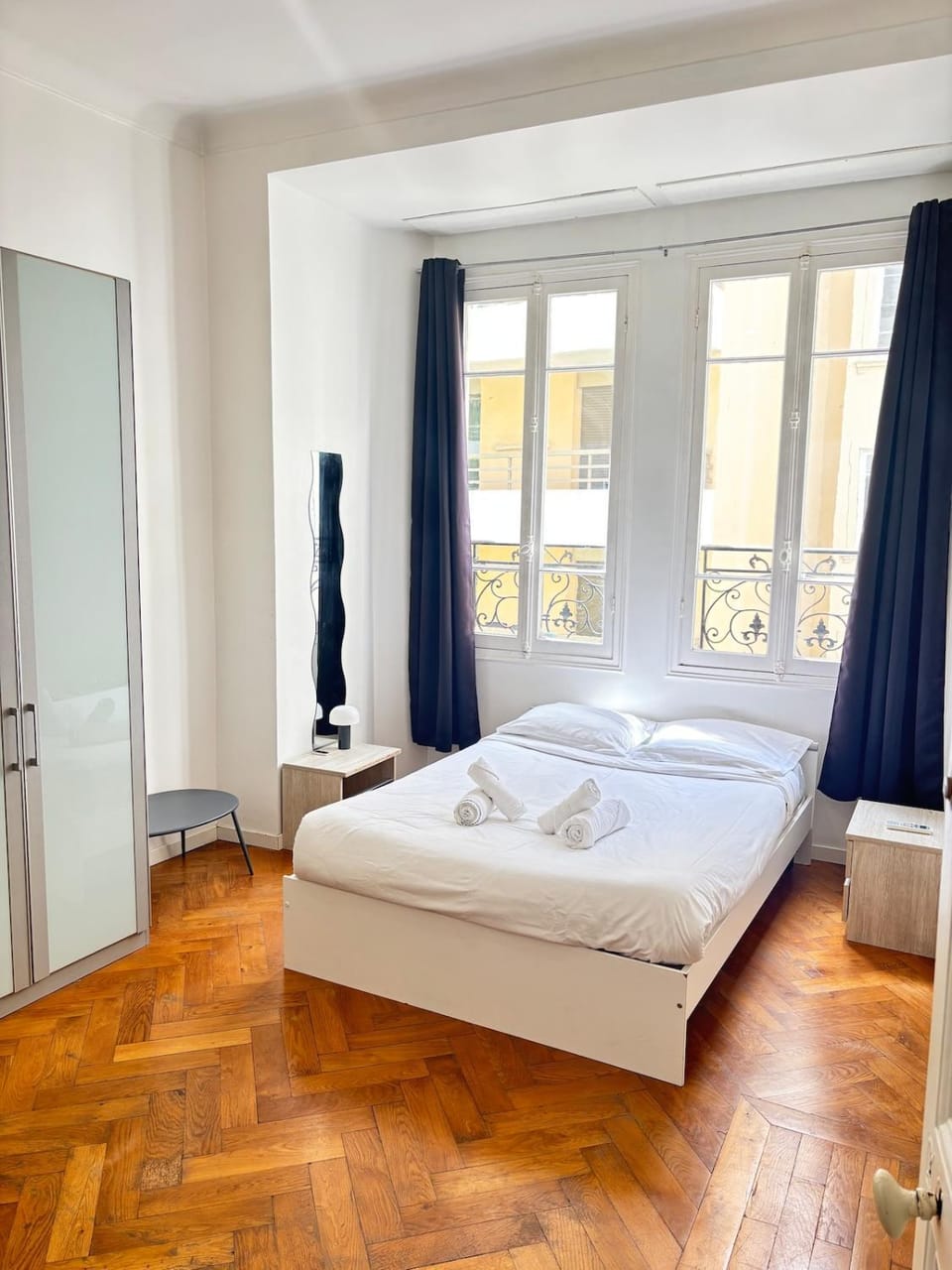Bed, Photo of the whole room, Bedroom, towels, wardrobe