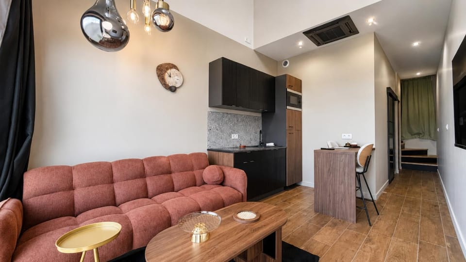 Living room, kitchen