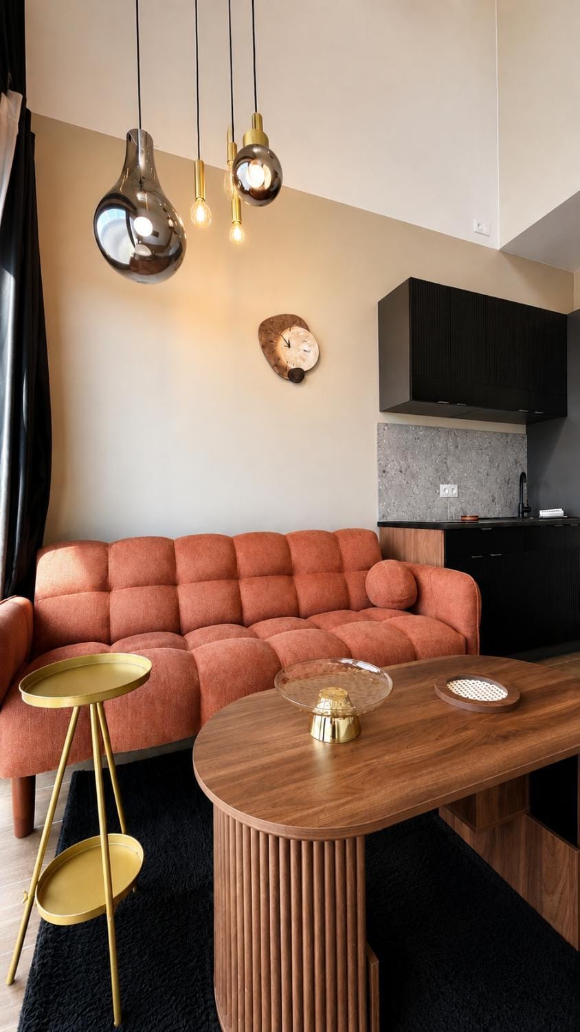 Living room, kitchen