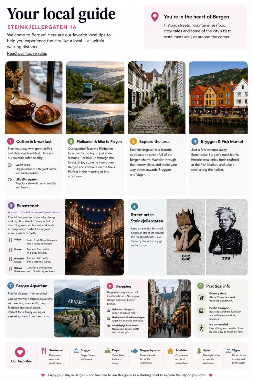 Bo midt i Bergen, nær Bryggen & Fløibanen Apartment in Bergen