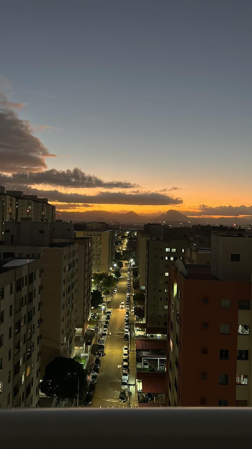 Night, City view, Sunset