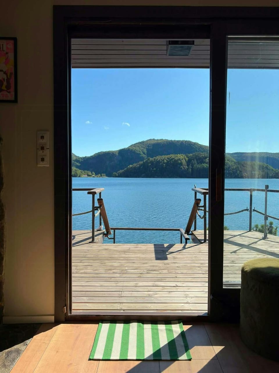 Retro beach house with jetty in Aptafjorden House in Rogaland