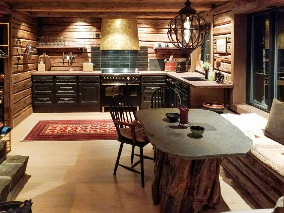 Timber cabin with stone fireplace and fell views Cabin in Viken, Norway