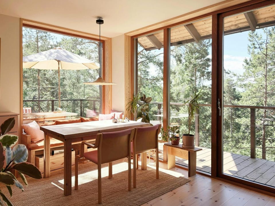 Architect-designed wooden house on Tynningo House in Stockholm County