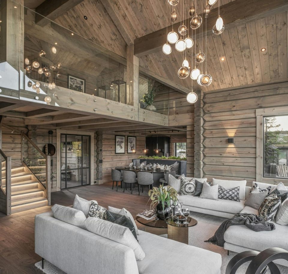 Timber cabin with ski slope and sauna Cabin in Innlandet