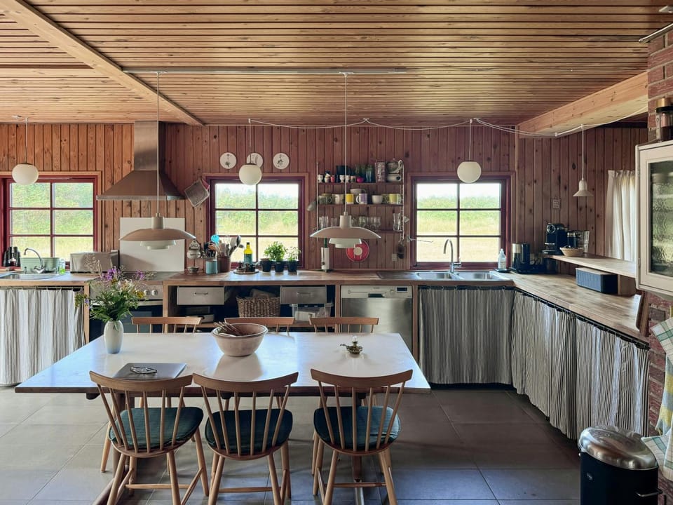 Thatched holiday home on the Limfjord's edge House in Central Denmark Region