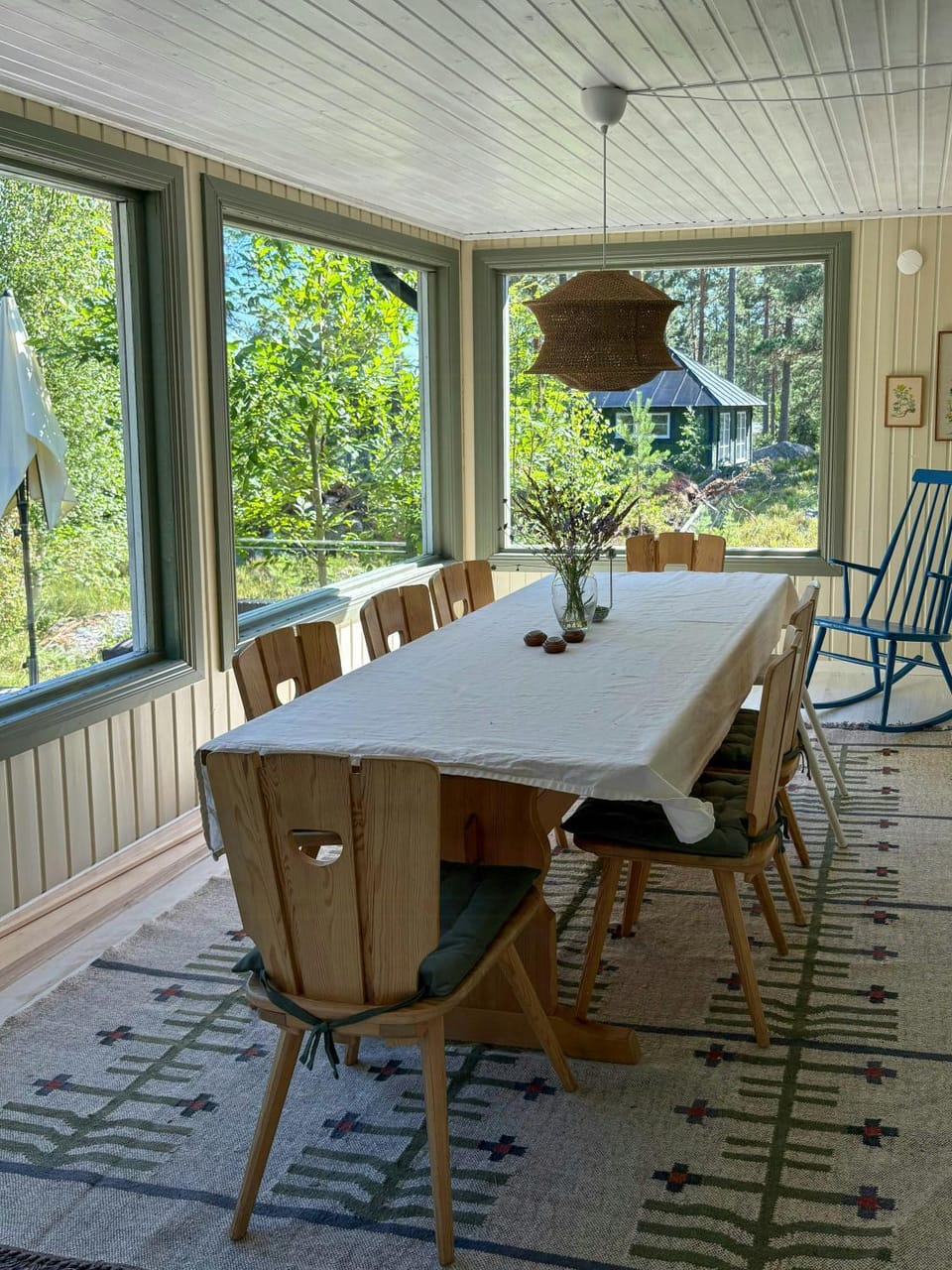 Colourful home by Sorfjarden's sandy beach House in Sweden