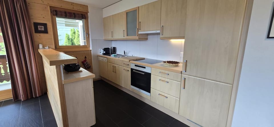 Kitchen or kitchenette, dishwasher, oven, stove, toaster