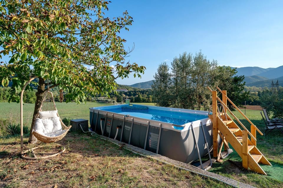 Property building, Living room, Swimming pool